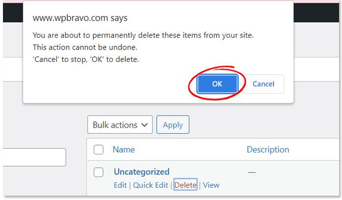 Confirm delete Uncategorized