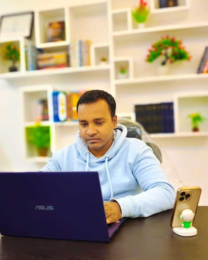 Khokon, WordPress consultant, working on a client site