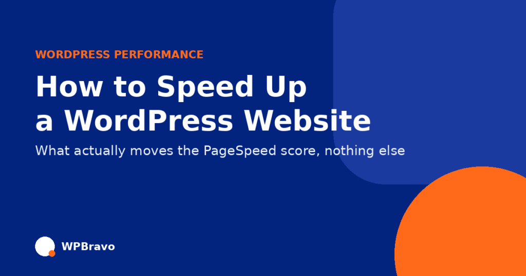 Guide cover: How to speed up a WordPress website, by WPBravo